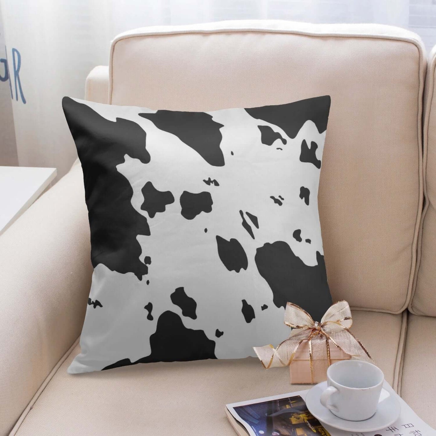 Housse de coussin carrée Effet peau de Vache