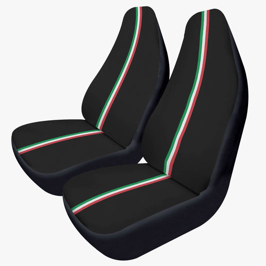 Duo Housses de siège auto | Italia noir, siège auto en tissu microfibre avec bandes italiennes.