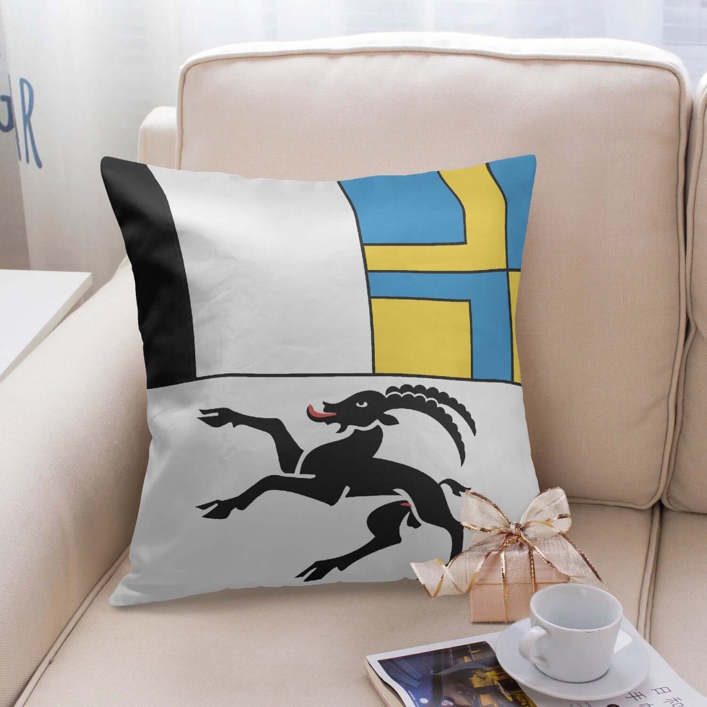 Housse de coussin carrée Grisons