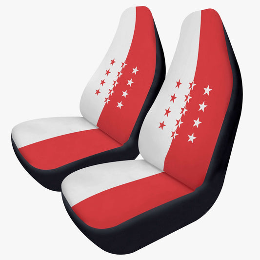 Duo housses de siège auto en tissu microfibre avec motif de drapeau, adaptées à la plupart des voitures, léger et extensible.