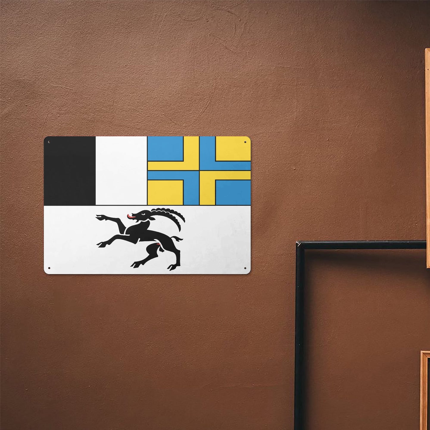 Drapeau Grisons - Décoration Murale en Métal