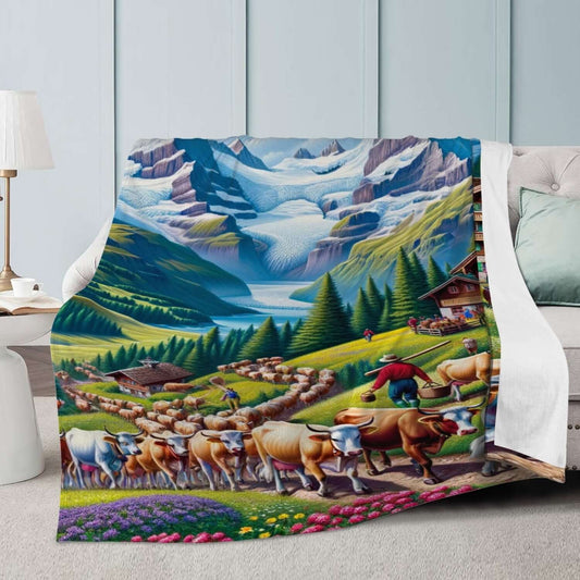 Couverture polaire - Poya et Fleurs de printemps