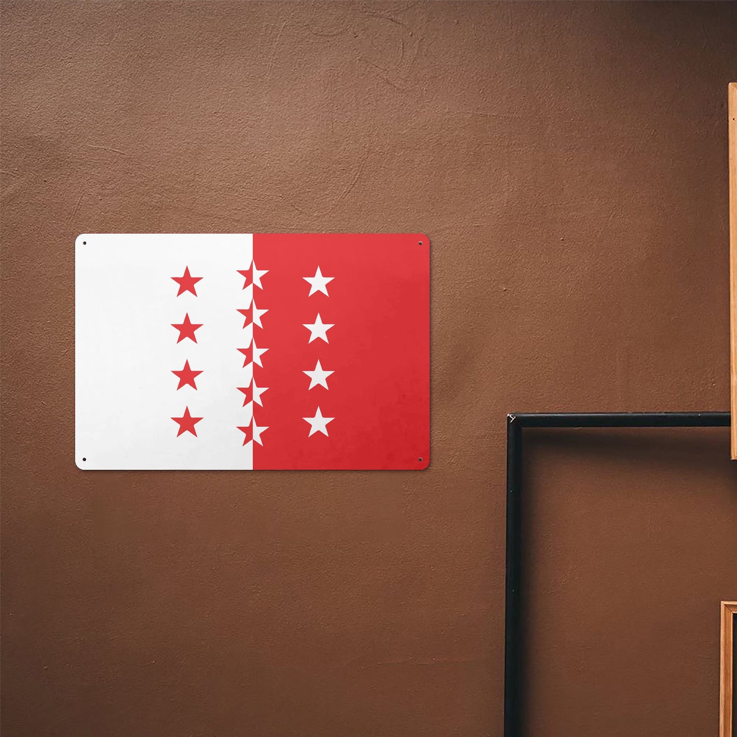 Drapeau Valais - Décoration Murale en Métal