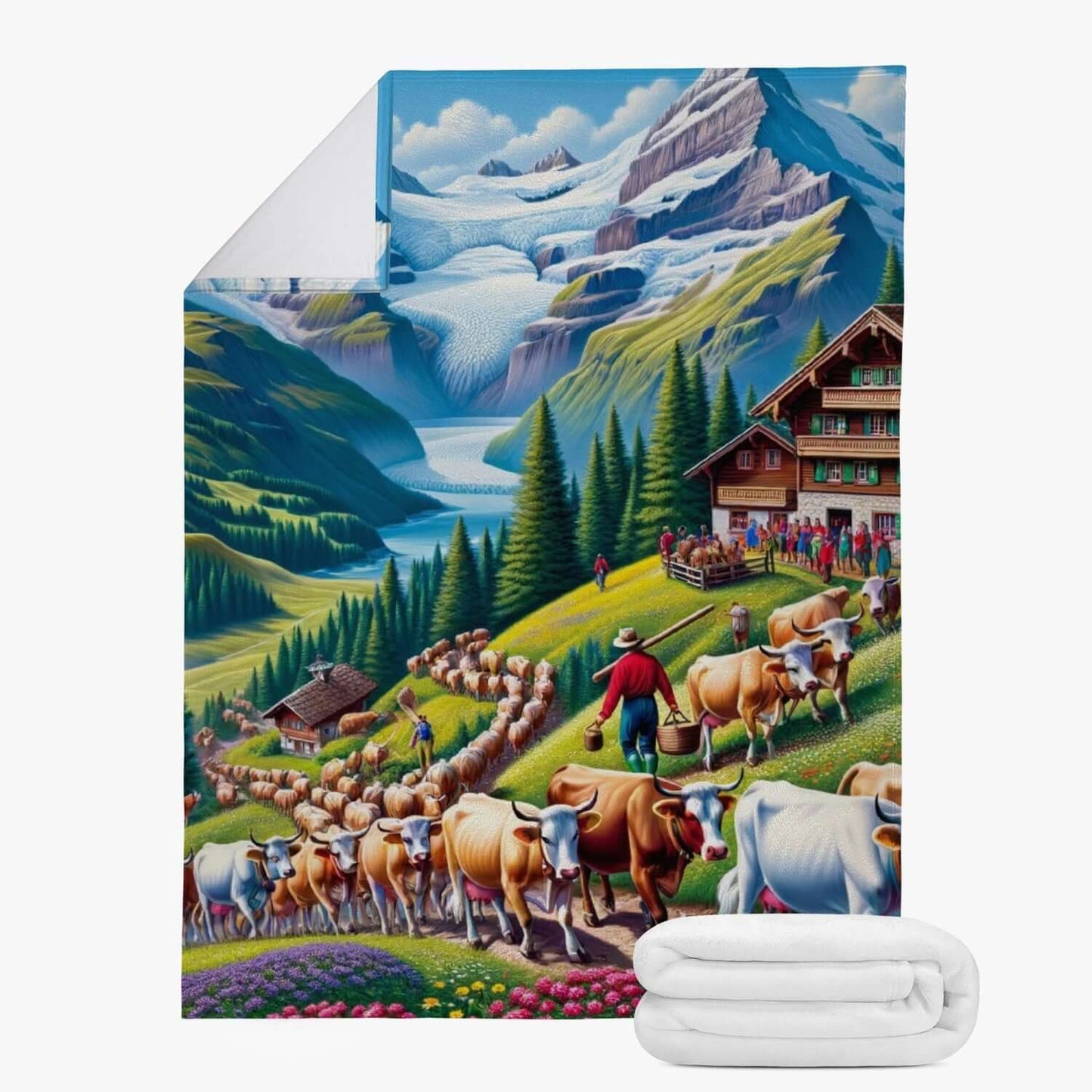 Couverture polaire - Poya et Fleurs de printemps