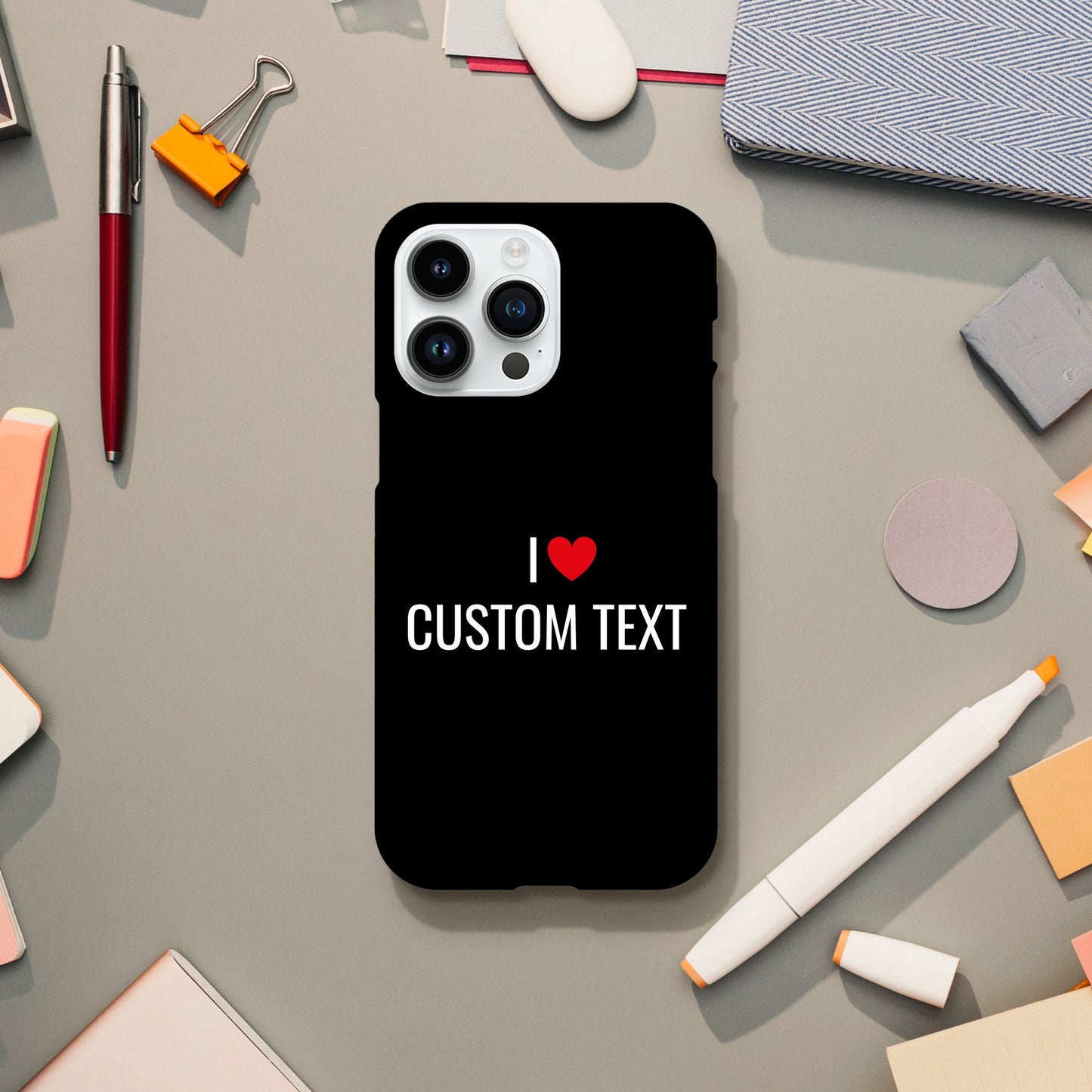 Coque I❤️ "Custom Text"- Slim case