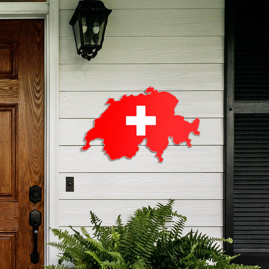 Suisse Map - Décoration Murale en Métal