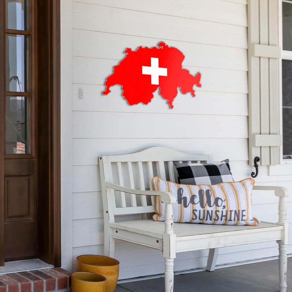 Schweiz-Karte – Wanddekoration aus Metall