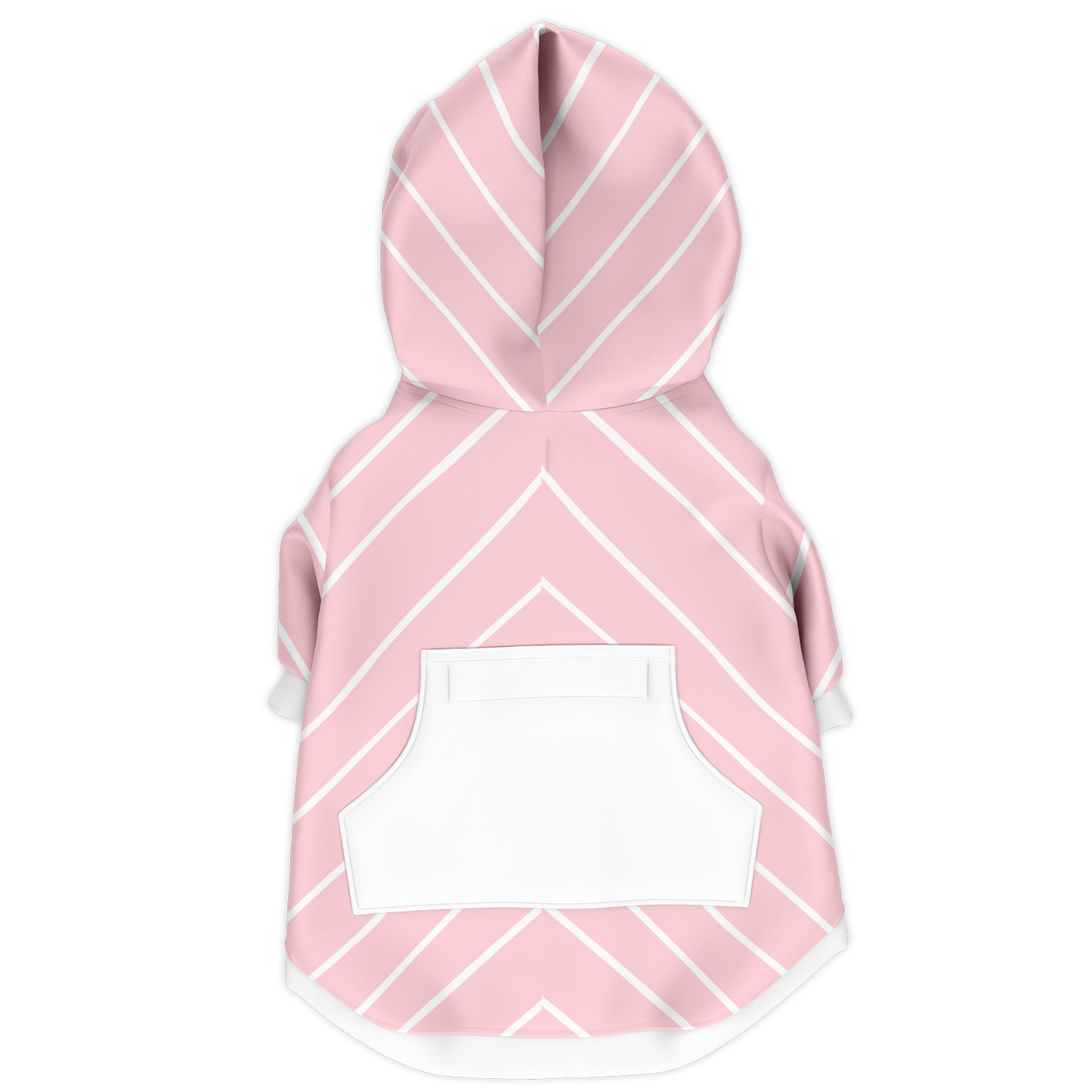 Sweat à capuche zippé pour chiens | Rose rayé blanc