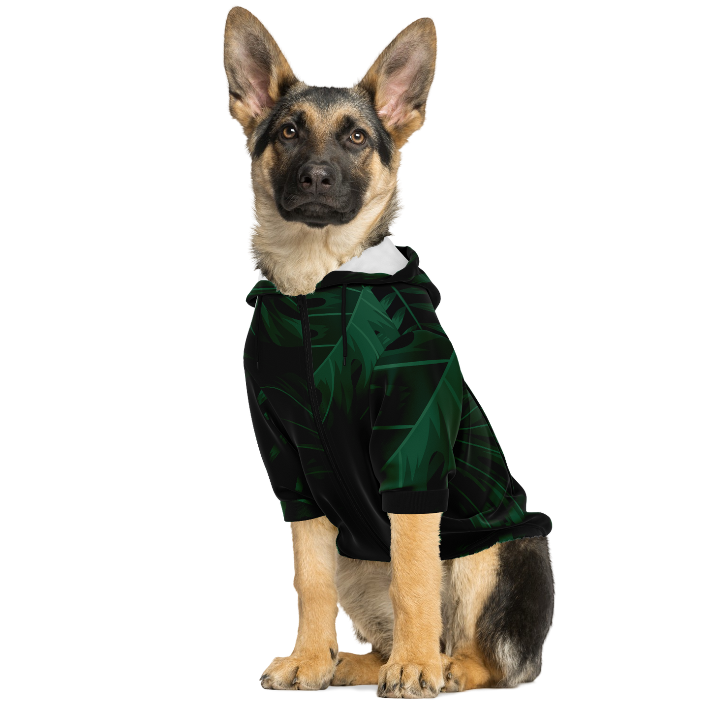 Kapuzenpulli mit Reißverschluss für Hunde | Grüne Pflanze