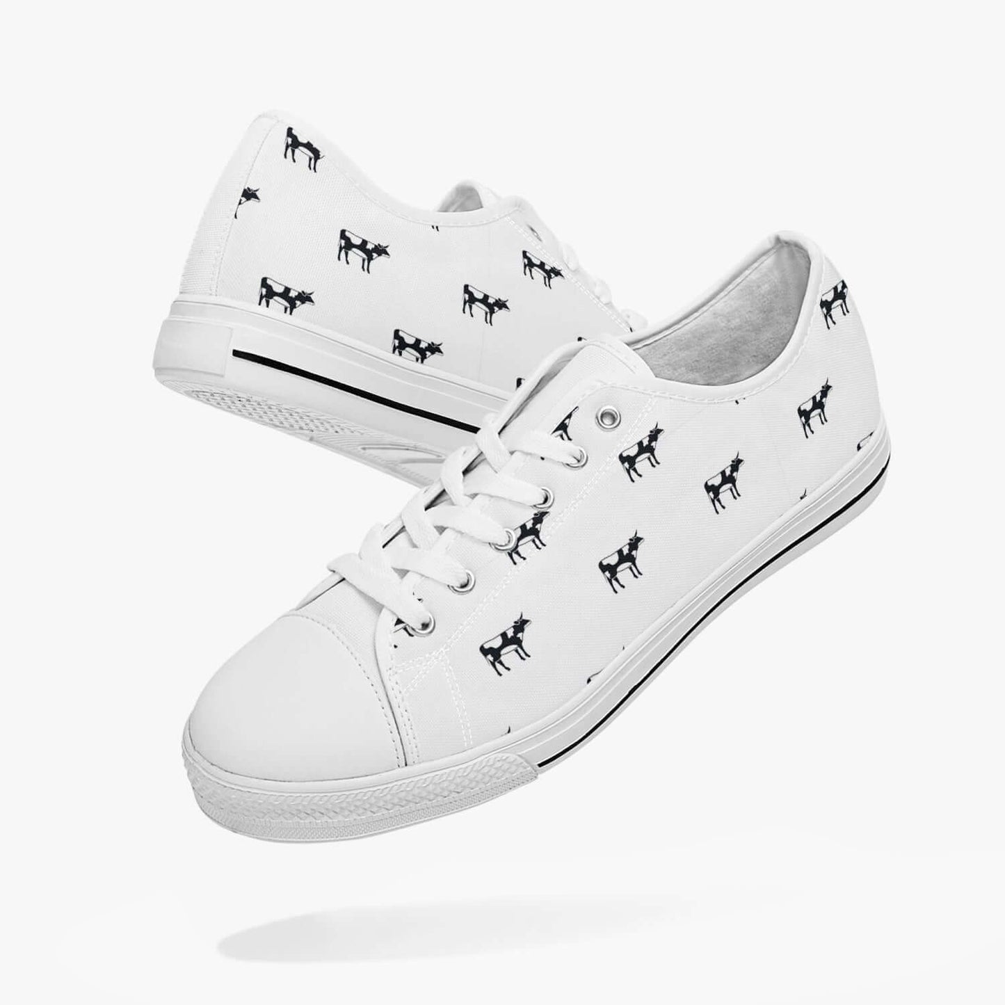 Chaussures basses - Motif vaches - Blanc