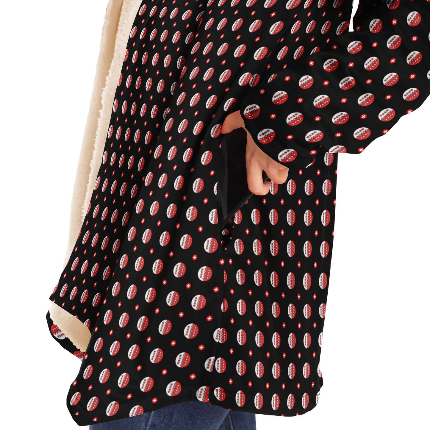 Microfleece Cape Coat | Walliser Muster