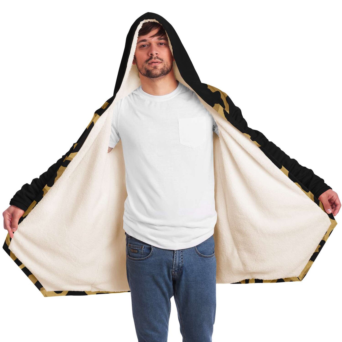 Cloak Hoodie | Léopard noir