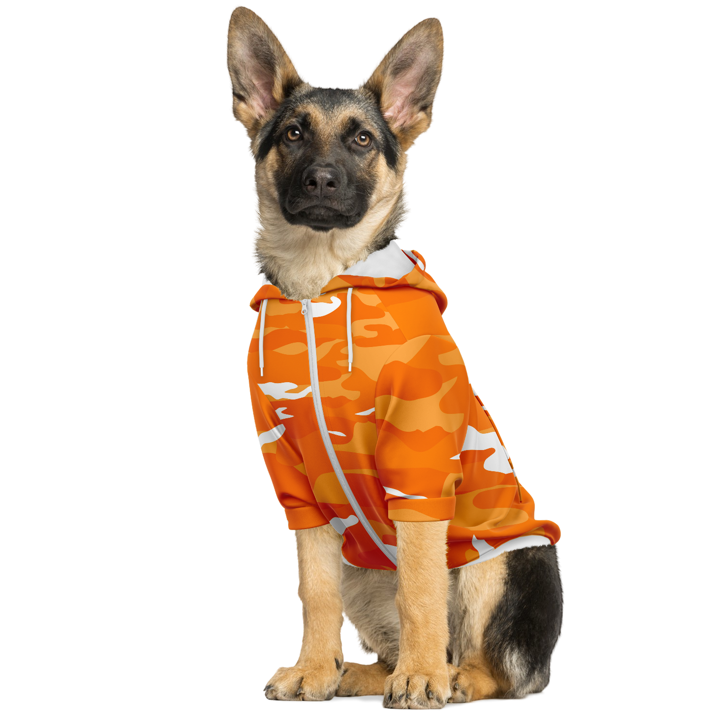 Sweat à capuche zippé pour chiens | Camouflage Organge
