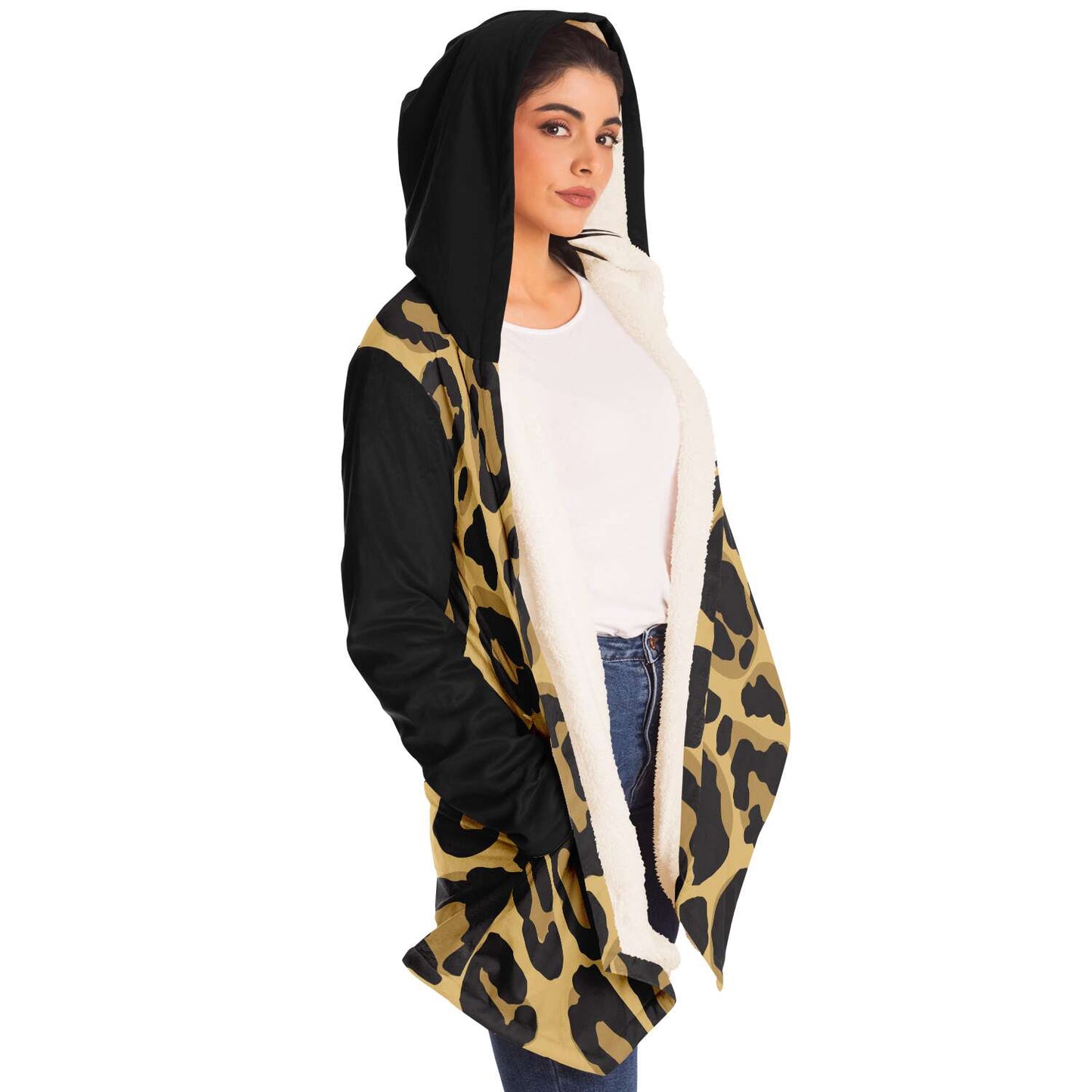 Cloak Hoodie | Léopard noir