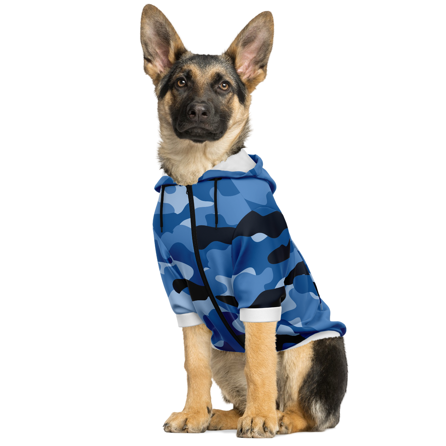 Sweat à capuche zippé pour chiens | Camouflage bleu
