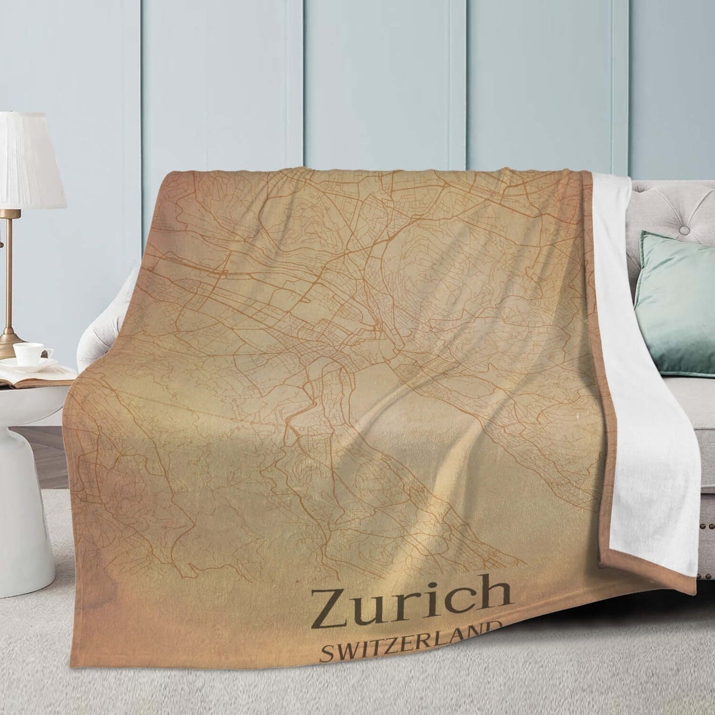 Couverture polaire Zürich vintage map