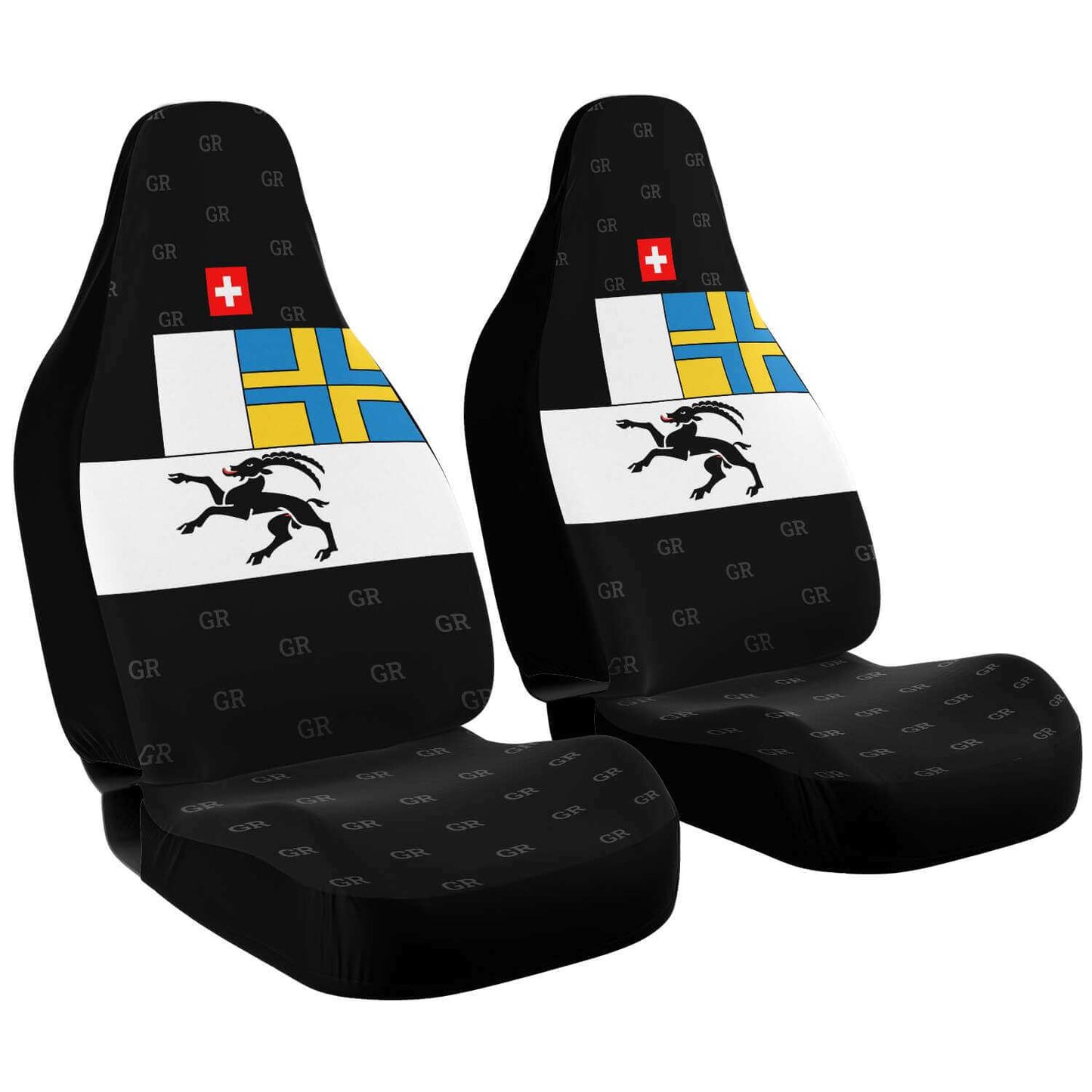 Autositzbezüge 2x | Graue Flagge