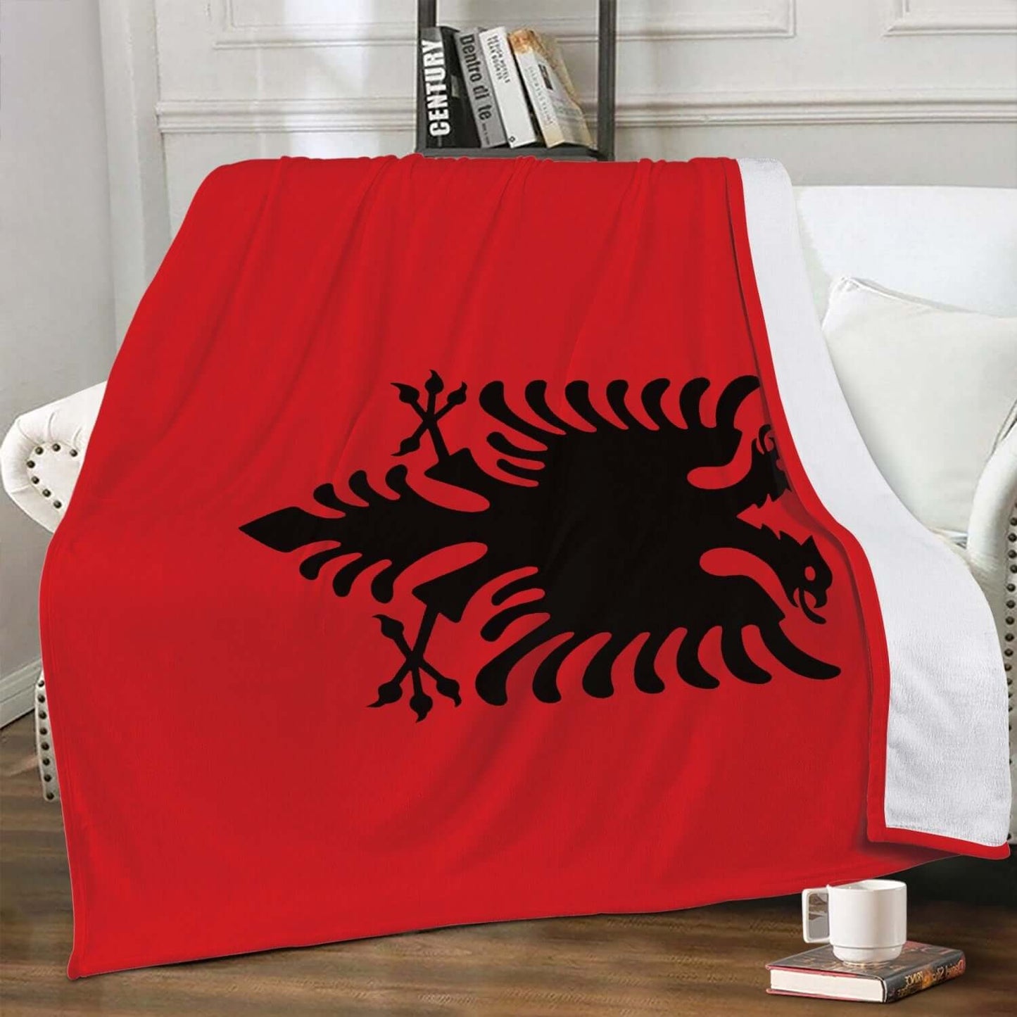 Couverture polaire Albanie drapeau