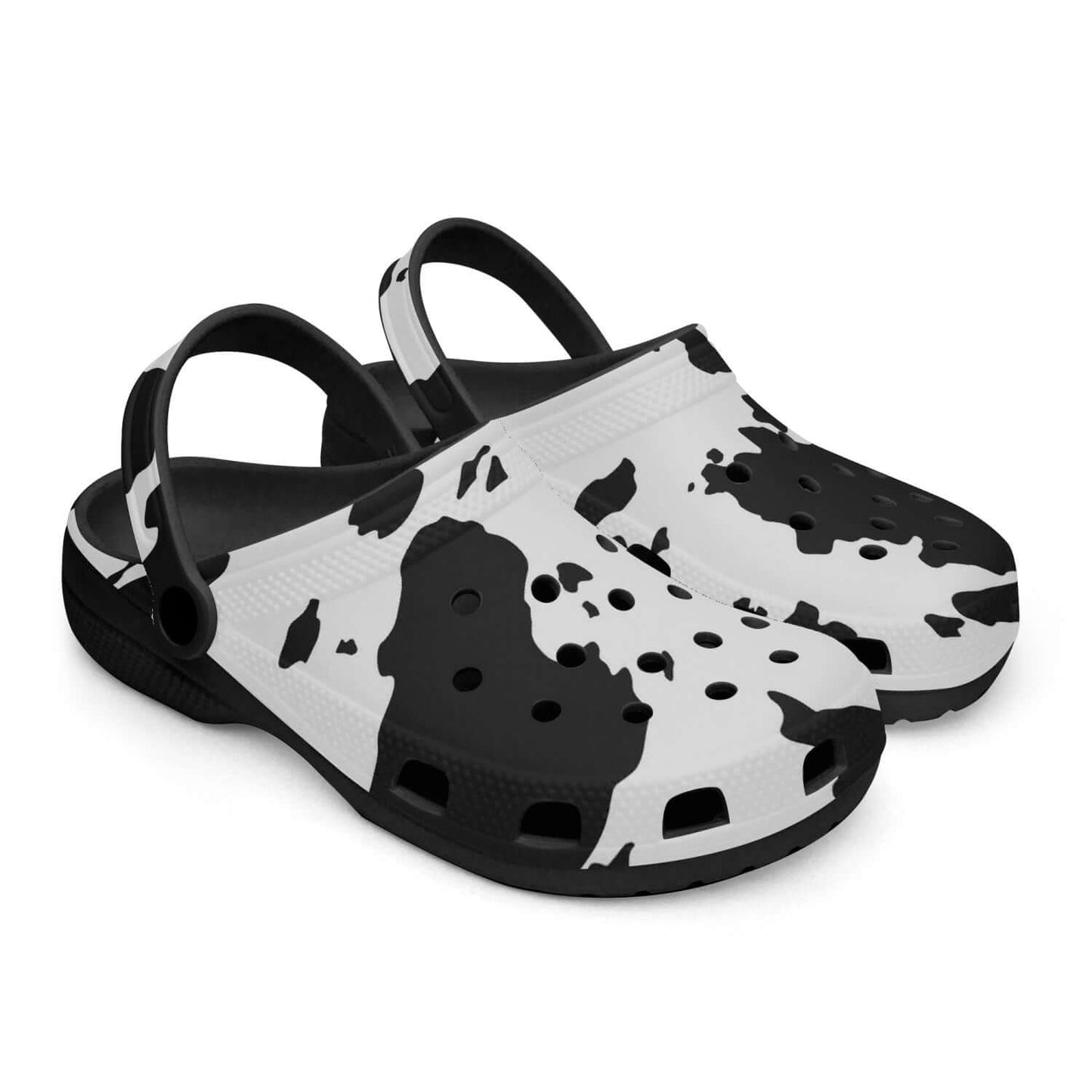 Sandale /claquette noir - Effet peau de Vache