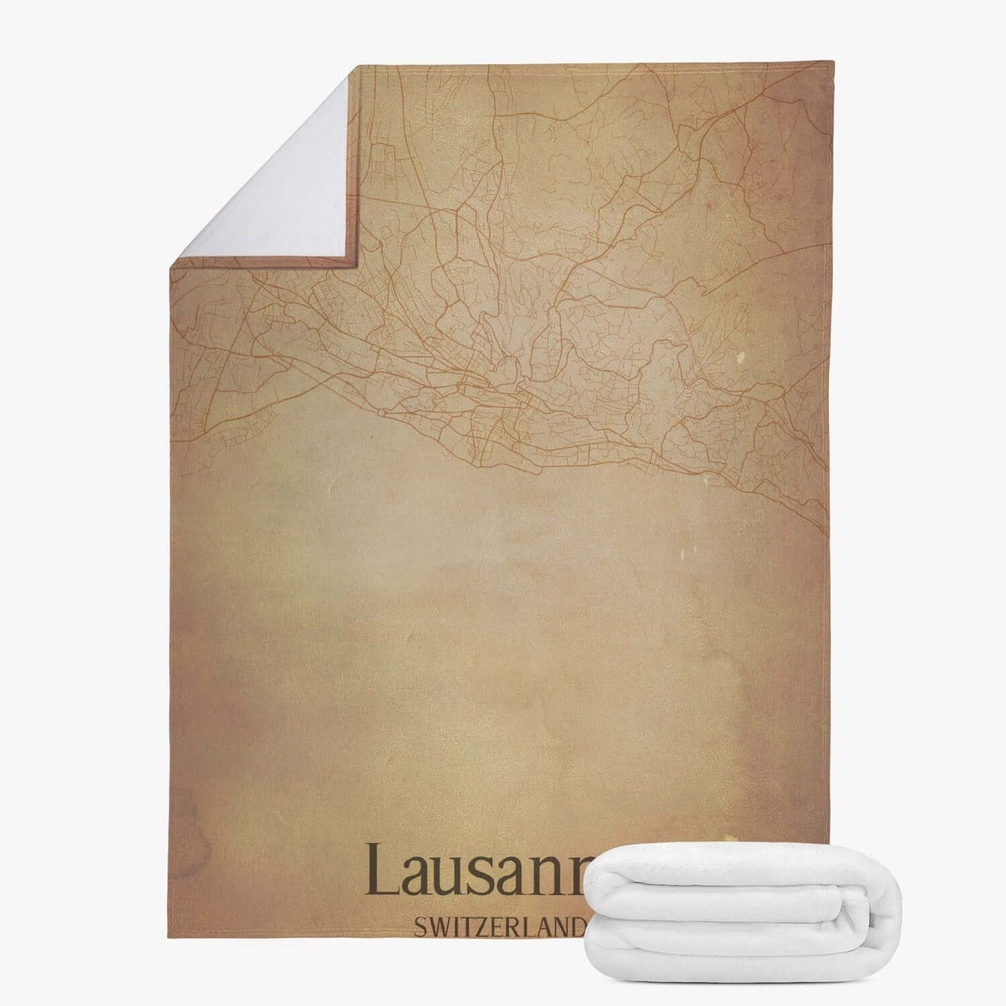 Couverture polaire Lausanne vintage map