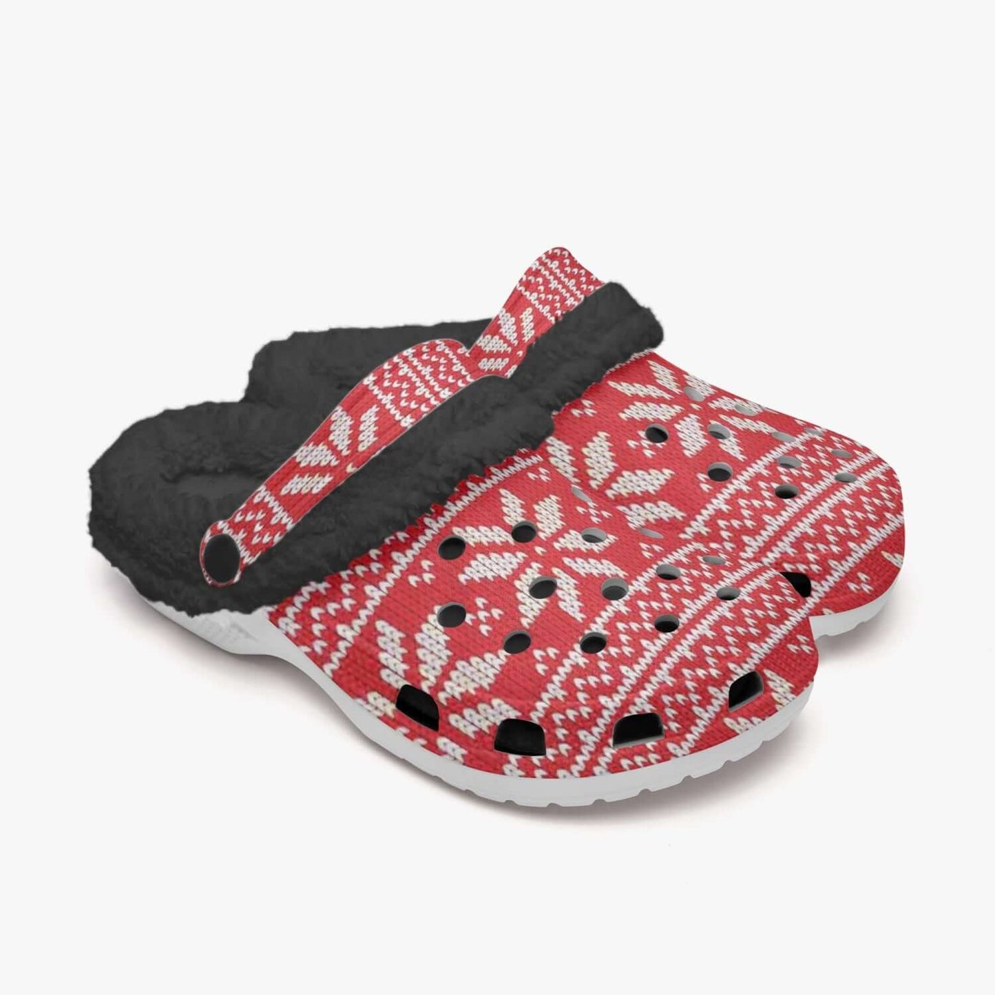 Sandales /claquettes fourrées effet tricot