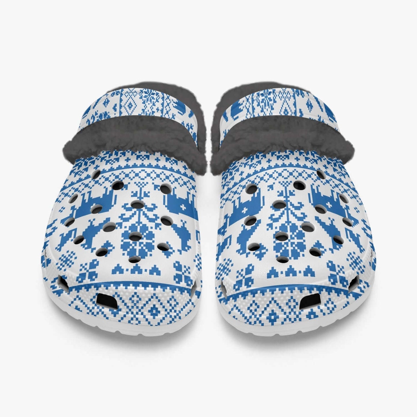 Gefütterte Sandalen/Schlappen Schweizer Muster
