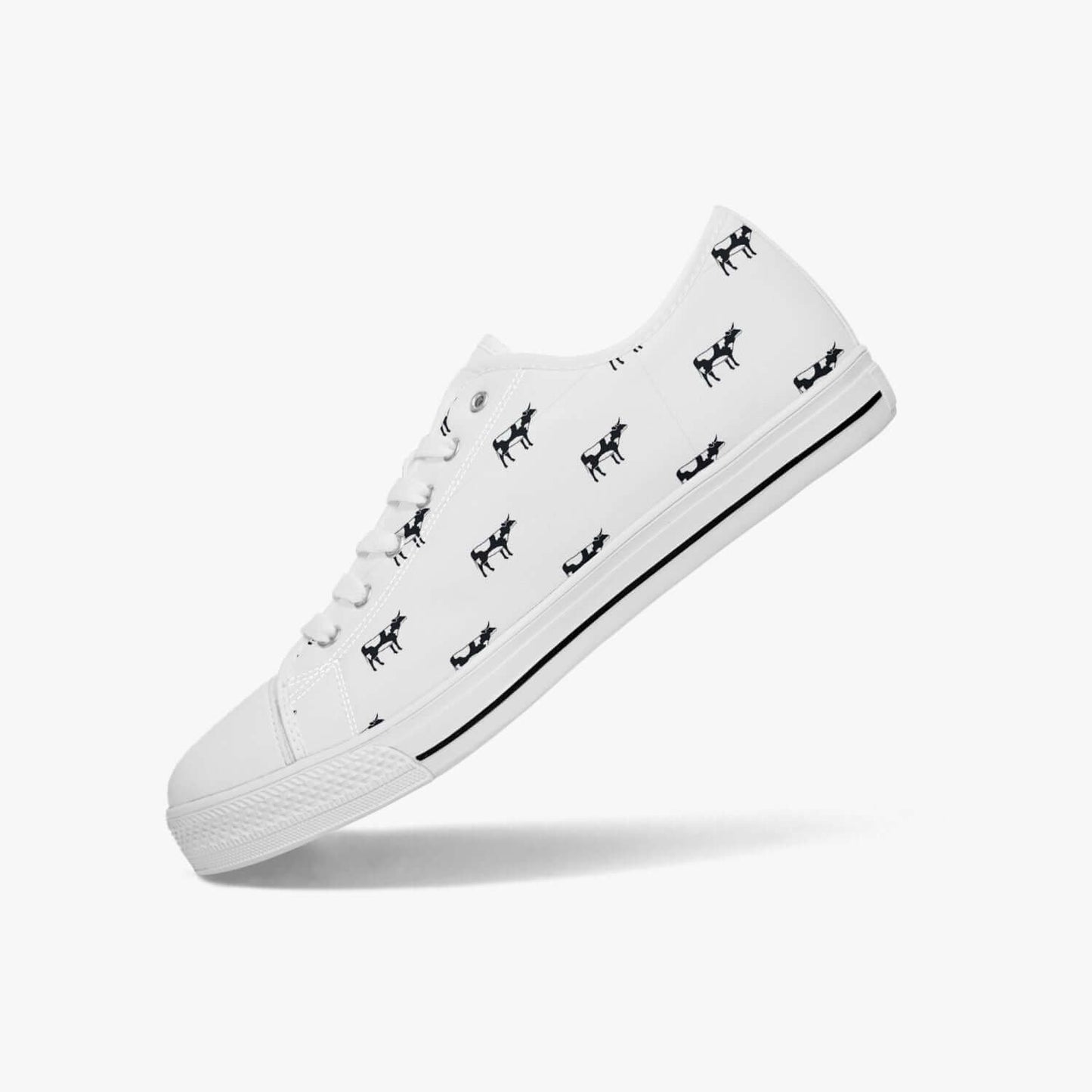 Chaussures basses - Motif vaches - Blanc