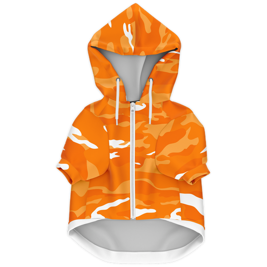 Sweat à capuche zippé pour chiens | Camouflage Organge
