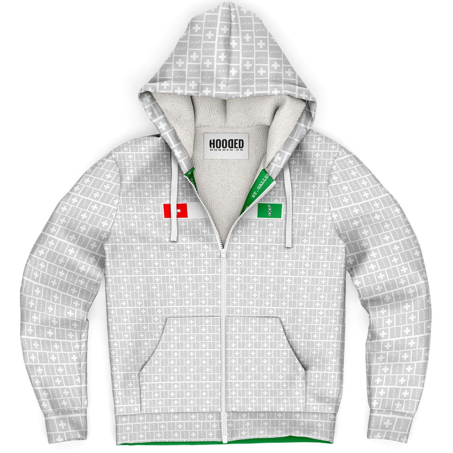 Deluxe Hoodie - St. Gallen Muster weiss