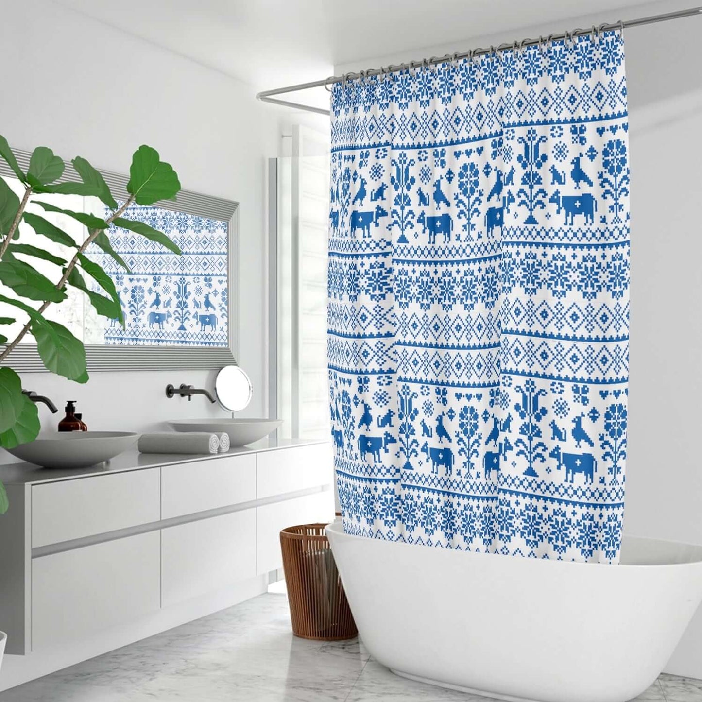 Rideau de douche Motif Suisse