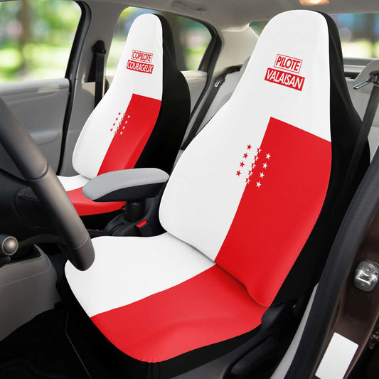 Duo Housses de siège auto | Pilote Valaisan / Copilote courageux