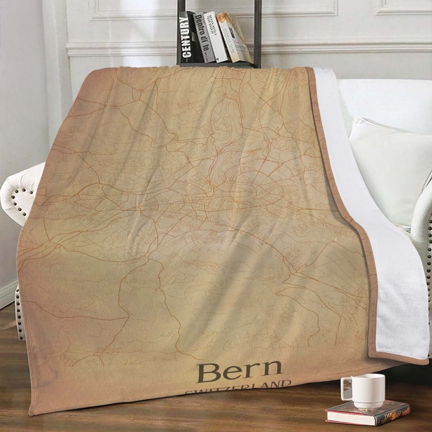 Couverture polaire Bern vintage map