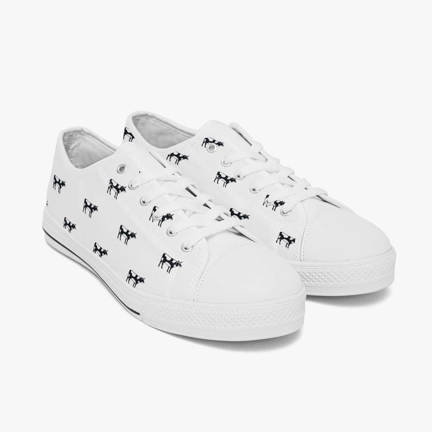 Chaussures basses - Motif vaches - Blanc