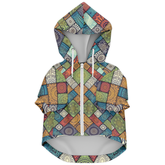 Sweat à capuche zippé pour chiens | Carreaux