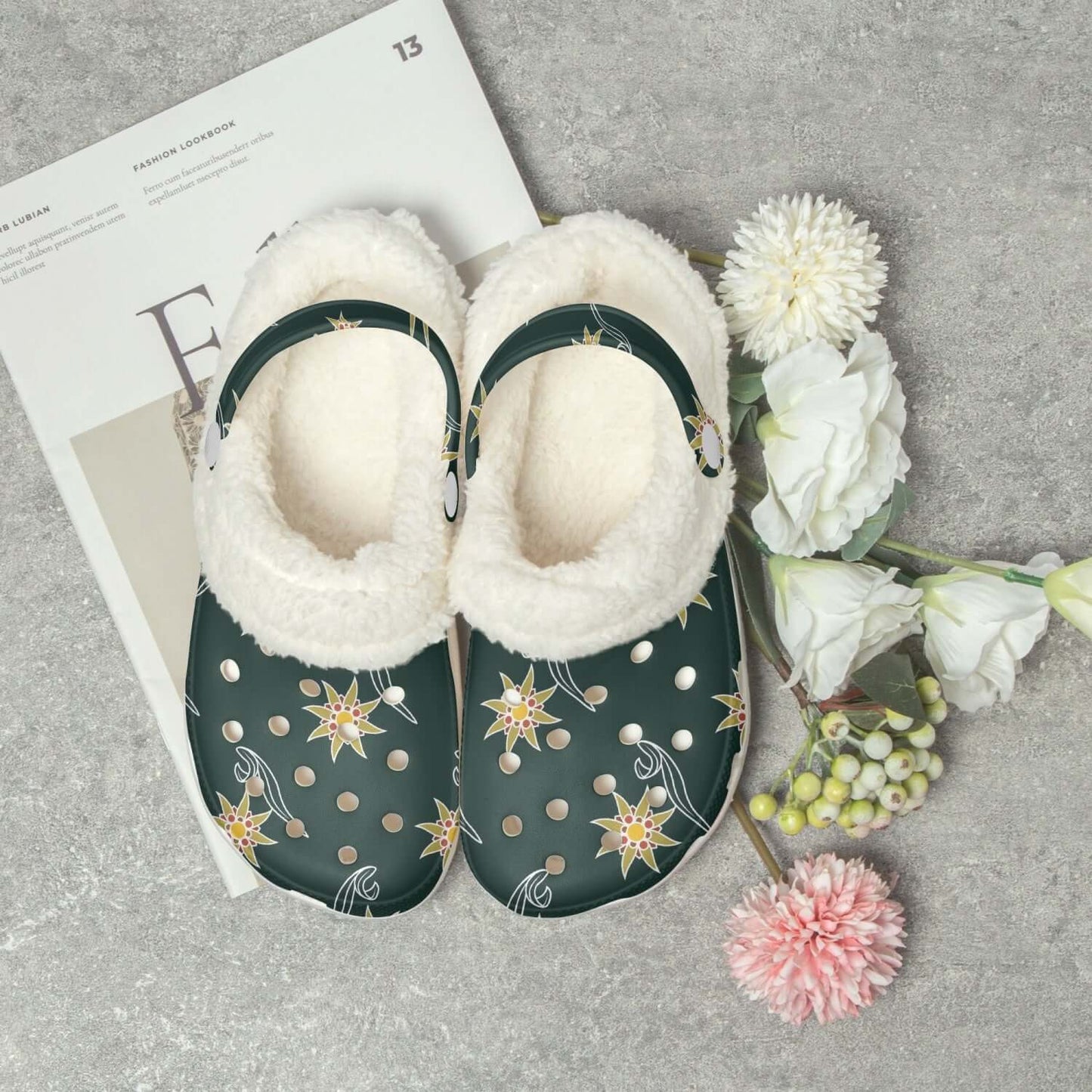 Gefütterte Sandalen/Schlappen Edelweiss