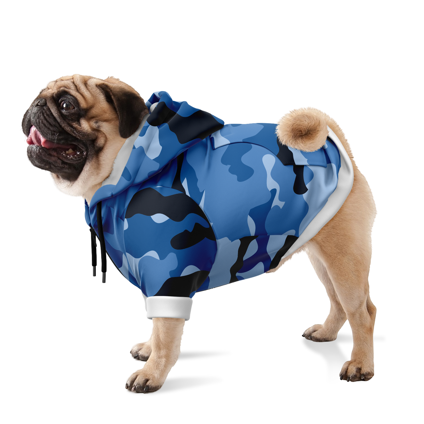 Kapuzenpulli mit Reißverschluss für Hunde | Blaue Tarnung