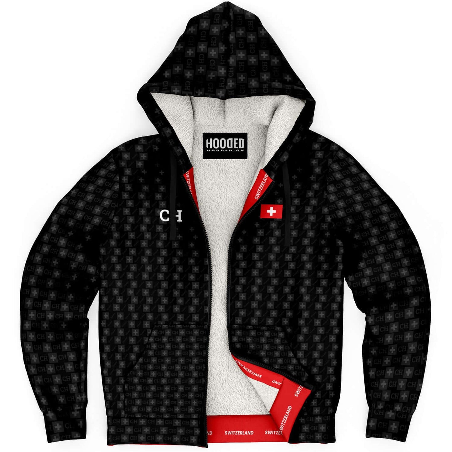 Deluxe Hoodie - Switzerland motif noir