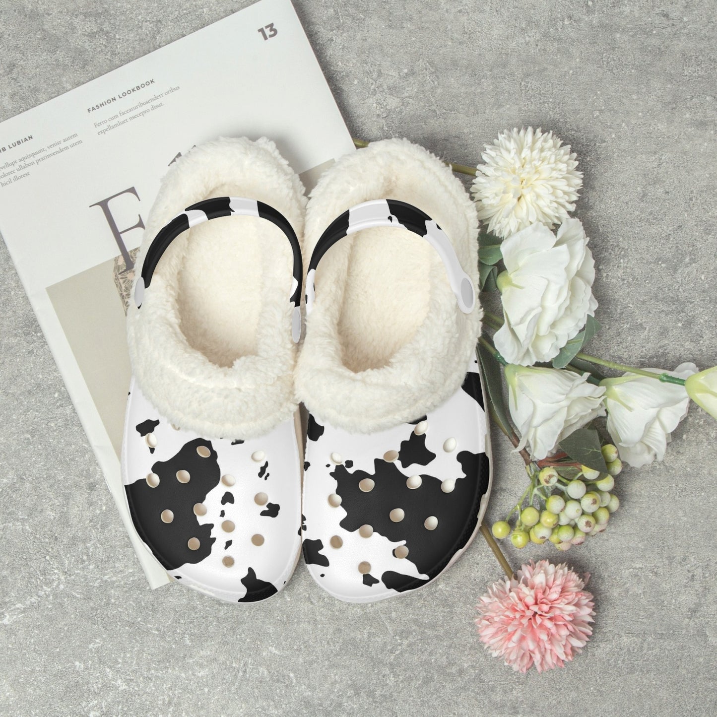 Sandales /claquettes fourrées Vache
