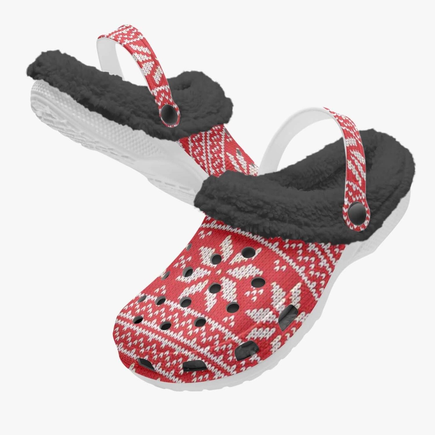Sandales /claquettes fourrées effet tricot
