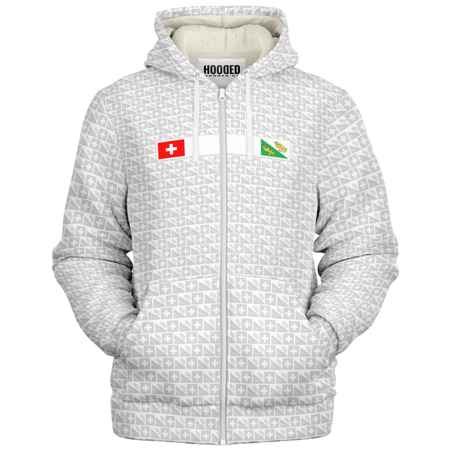 Deluxe Hoodie - Thurgau Muster Weiß