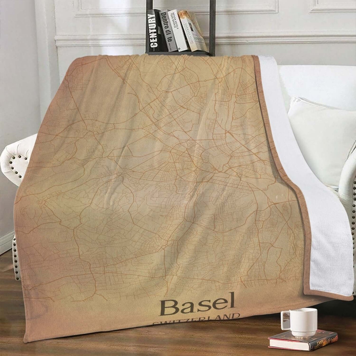 Couverture polaire Basel vintage map
