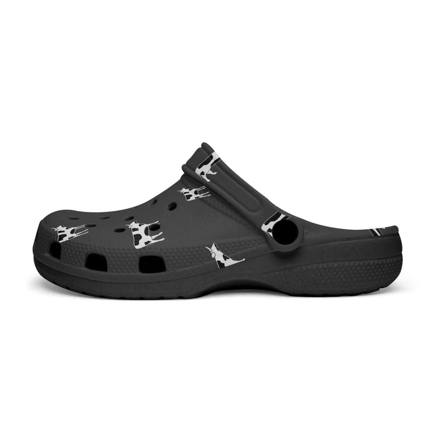 Sandale /claquette noir - Motif vaches