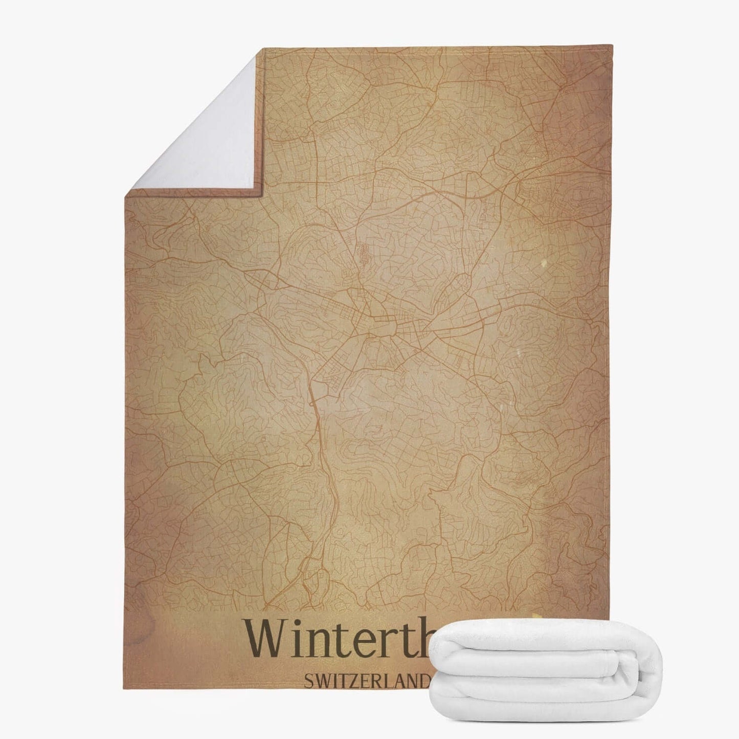 Couverture polaire Winterthour vintage map