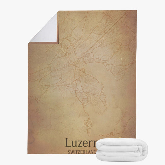 Couverture polaire Lucerne vintage map