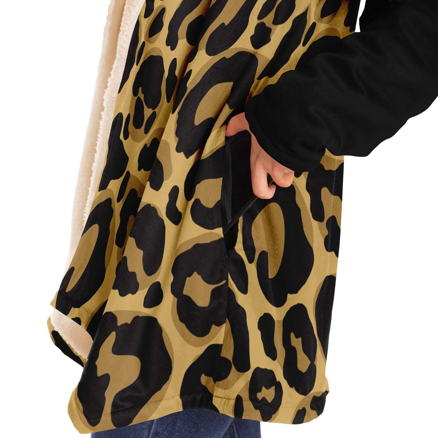 Cloak Hoodie | Léopard noir