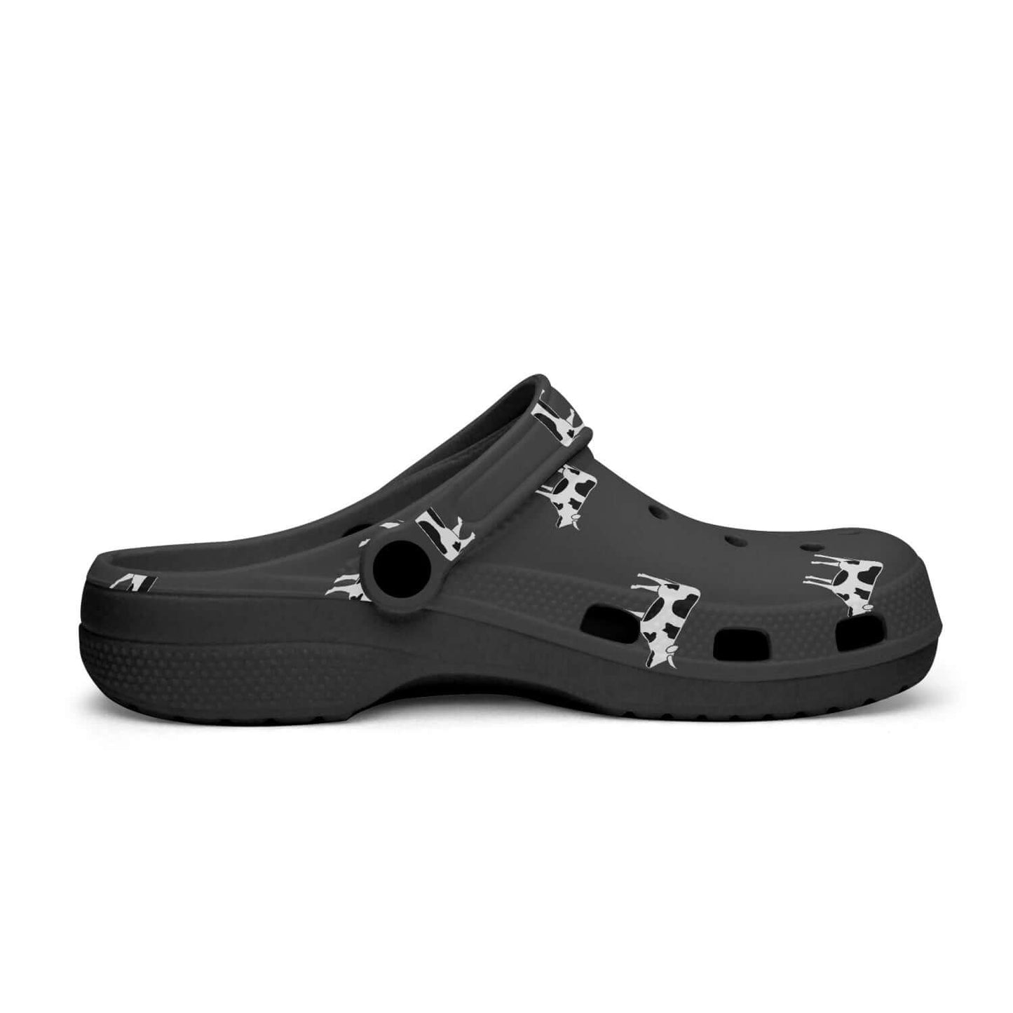 Sandale /claquette noir - Motif vaches