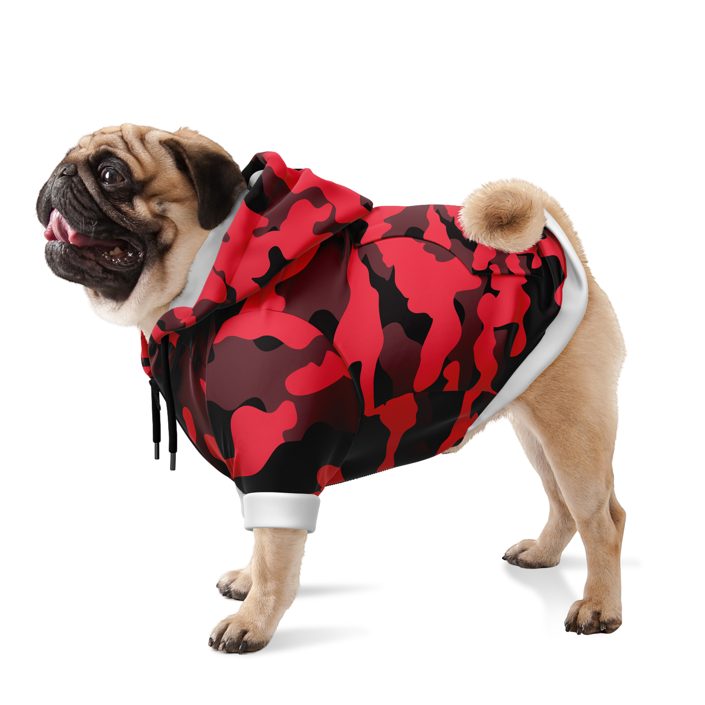 Sweat à capuche zippé pour chiens | Camouflage rouge