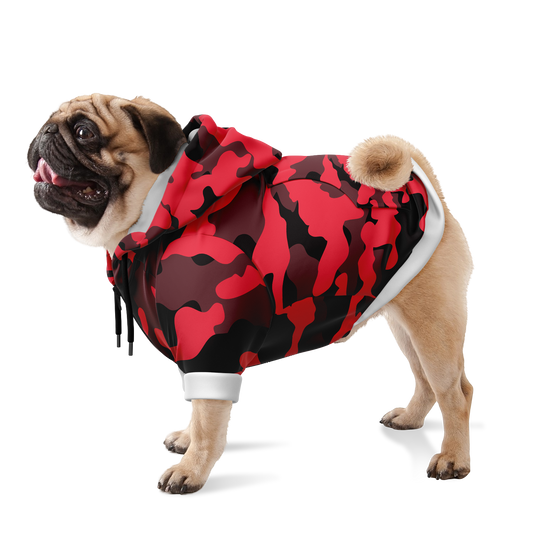 Sweat à capuche zippé pour chiens | Camouflage rouge