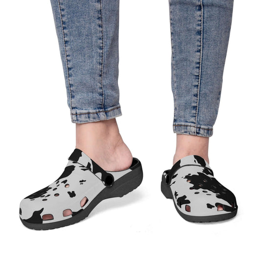 Sandale /claquette noir - Effet peau de Vache