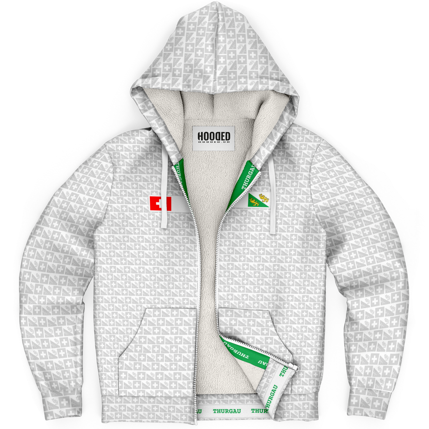 Deluxe Hoodie - Thurgau Muster Weiß
